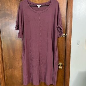 Terra & Sky Short Sleeve Dress in Deep Purple